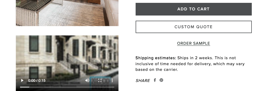 Example of the Add To Cart Buttons block on the PDP